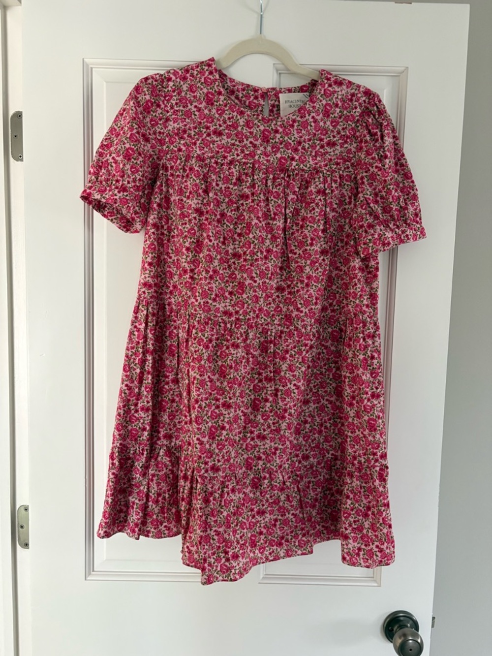 Hyacinth HouseFloral Pink Short-Sleeve Babydoll Dress